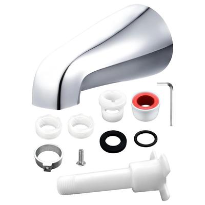ABWR-Universal Tub Spout 5 In 1 Adapter Faucet Replacement Without Diverter Fits 1/2", 3/4" IPS Thread Bathtub