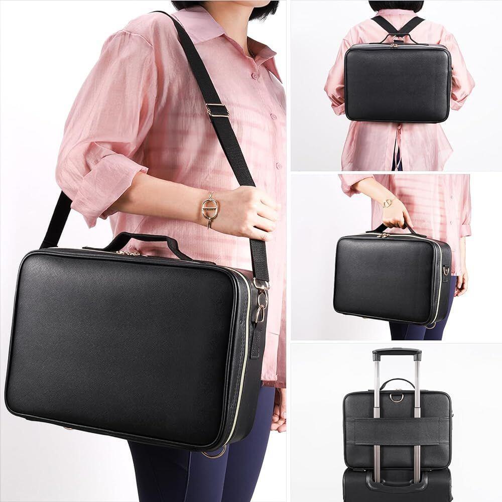 Illuminated LED Makeup Bag with Mirror - Large Capacity Multifunctional Organizer Box.