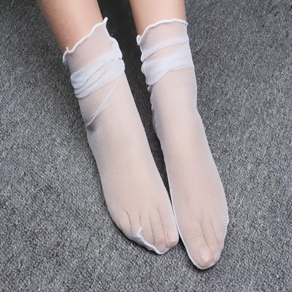 Fashion Transparent Simple Elastic Glitter Silk Hosiery Korean Style Socks Shiny Women Thin Socks