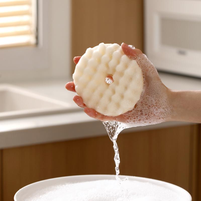 3D Honeycomb Sponge Set - Polyurethane Double-sided Cleaning Pads with Suction Cup for Kitchen Cleaning - 1 Set