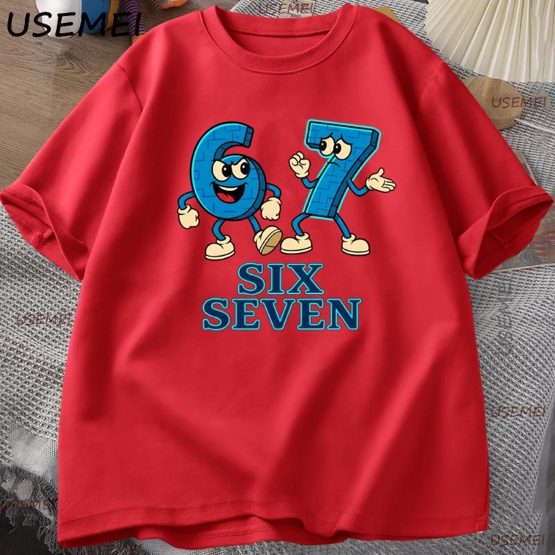 

67 Six Seven T Shirt Funny Italian Brainrot Tee Gaming Short Sleeve Tshirt Casual Round Neck Short SleveUnisexs Designer Clothes S