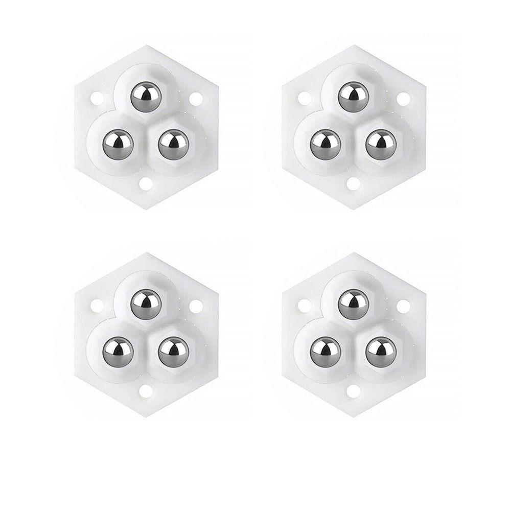 4pcs 360° Rotating Universal Wheel Mute Ball Furniture Casters Wheels Self Adhesive Pulley Base