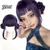 Anime-style Cosplay Wig Women with Blunt Bangs Natural Looking High Temperature Fiber Low Synthetic Double Bun Halloween Costume Party Short
