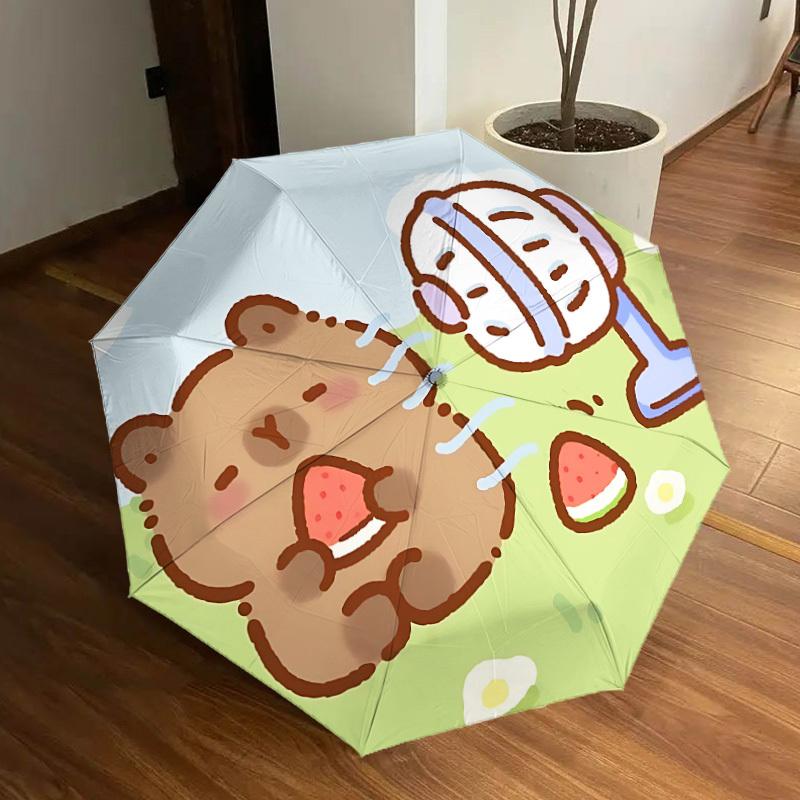 

1pc Capybara, Desk fan Automatic Open/Close Umbrella, Folding Compact Umbrella with Lightweight Design for Women/Men yy251011119