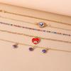 Vintage Demon's Eye Bracelet Silver Resin Bead Handchain Crystal Bracelet Set  Decoration