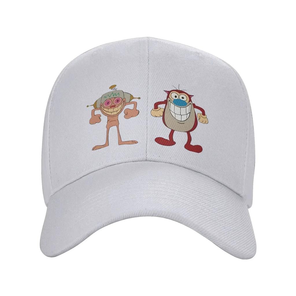 Cappellino da Baseball The Ren & Stimpy Show Cappellino Vintage da Papà Cartone Animato Per Uomo Donna Regolabile Usura Casuale