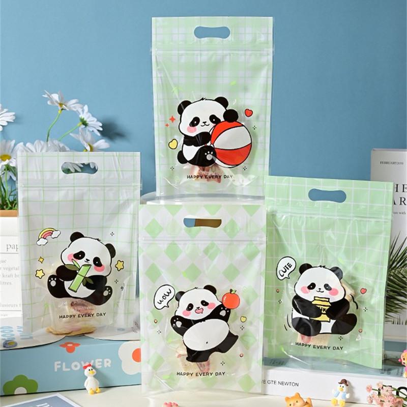 50Pcs Cartoon Animal Plastic Bags Snowflake Crisp Cookies Nougat Portable Ziplock Self Sealing Party Gift Packaging