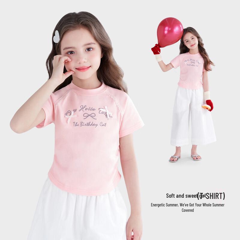 Tutuxiaoxiang Girls  Sweet Bow Short-Sleeve T-Shirt 140