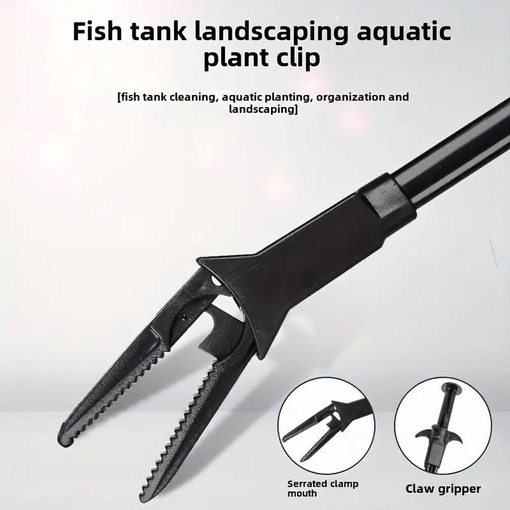 1Pcs Black Aquarium Plastic Tweezer 50cm Fish Tank Cleaning Tool for Aquarium Maintenance