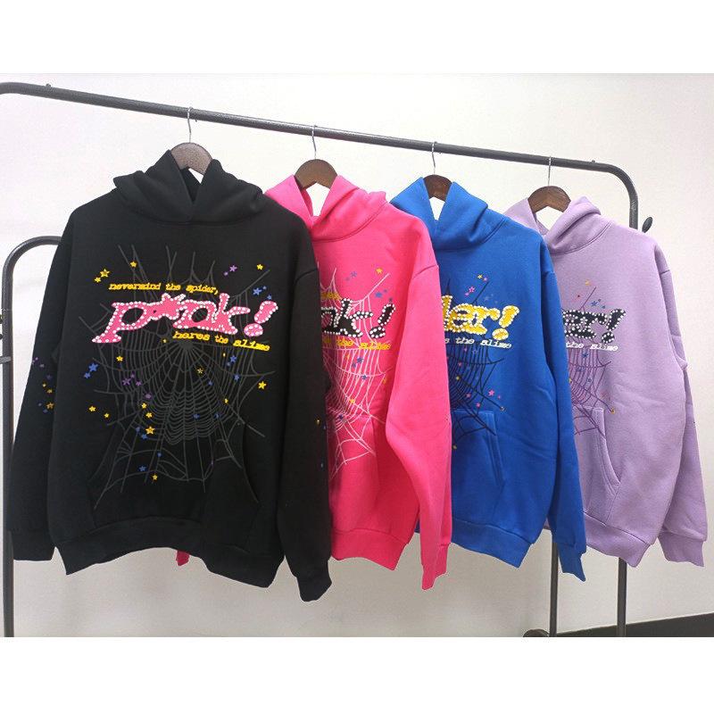 Sp5der555 Heavyweight Fleece-Lined Hooded Sweatshirt - European/American Trendy Hoodie