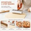 Mirror Polish Dough Docker Wooden Handle Pizza Dough Roller Practical Baking Tool  Bread Baking