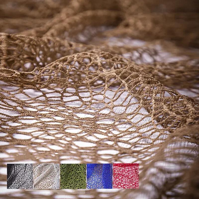 1 metro Garza a Rete Vuota Texture Irregolare a Spirale Tessuto per Cucito Fai da Te Vestito Gonna Vestiti Materiale per Stilisti