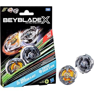 Beyblade X Gale Wyvern 3-60T & Sword Dran 3-80B Dual Pack Set Right Spin Tops for Boys and Girls Ages 8+