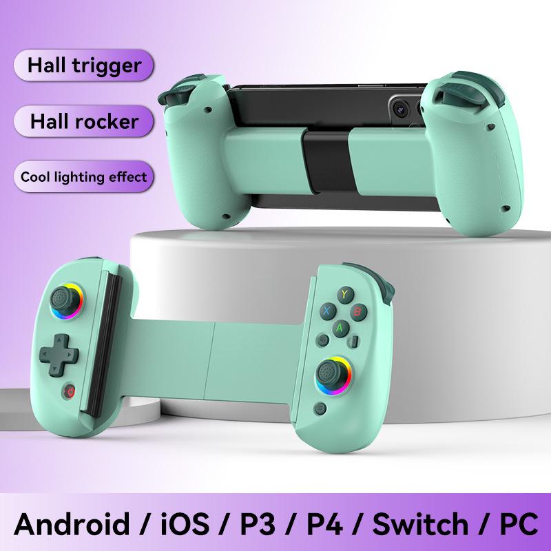 D8 Telescopic Bluetooth Gaming Handle with RGB Glow & Vibration