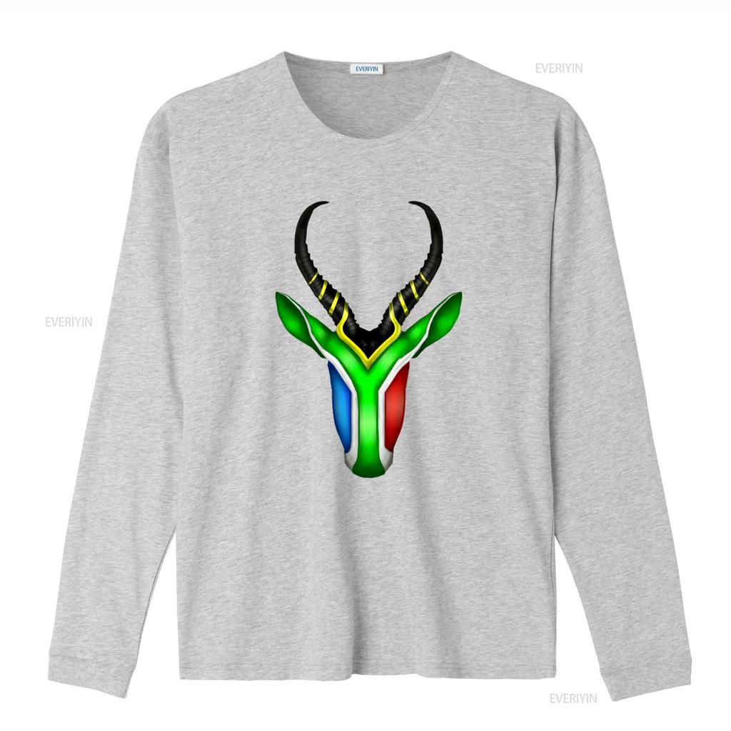 Südafrika Springbok Print T-Shirt Einzigartiges Design Bequemer Stoff Perfekt für Sport und Freizeitwear vintage Gewaschen