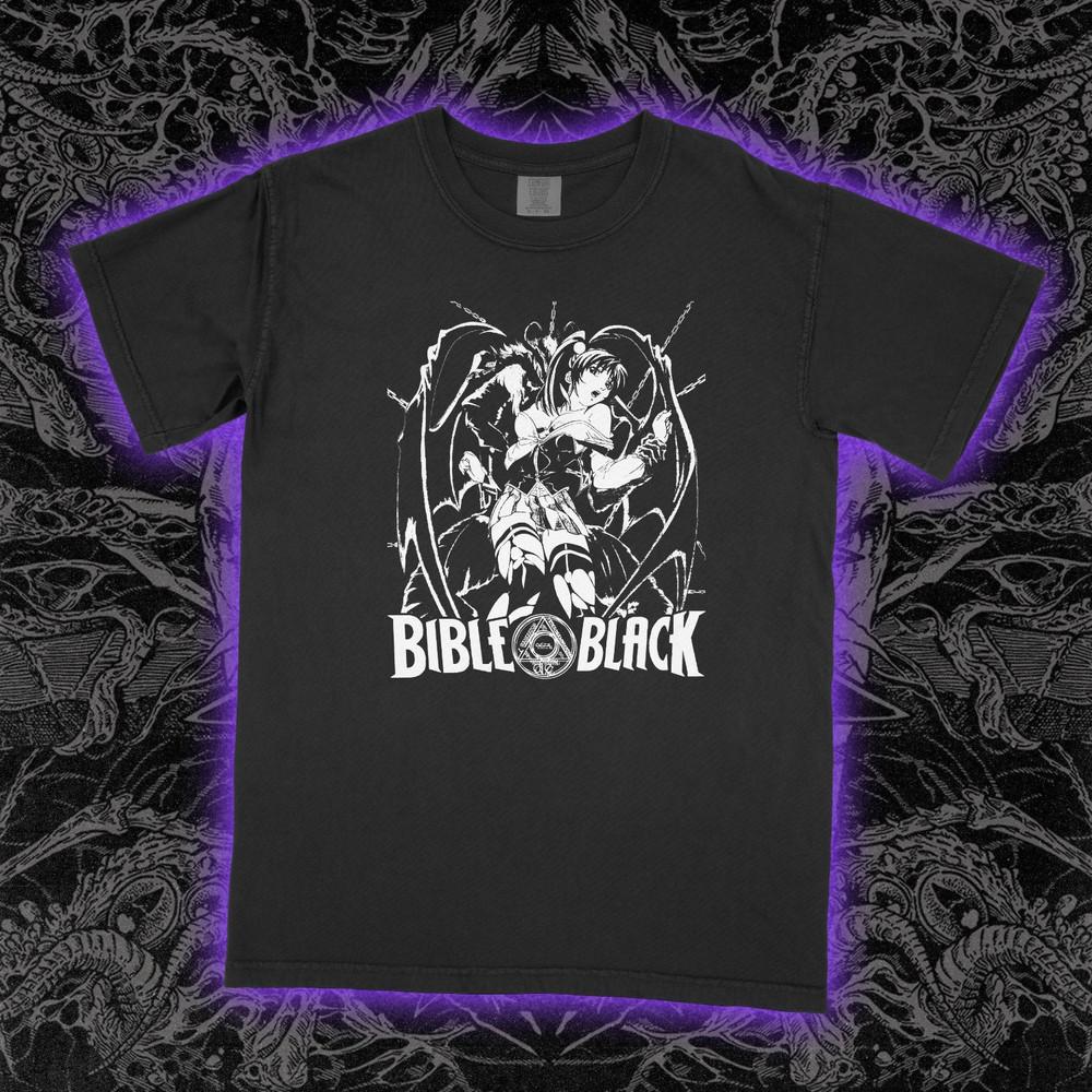 Bible Black T-Shirt Dark Anime Graphic Tee Cult Classic Horror Inspired Unisex