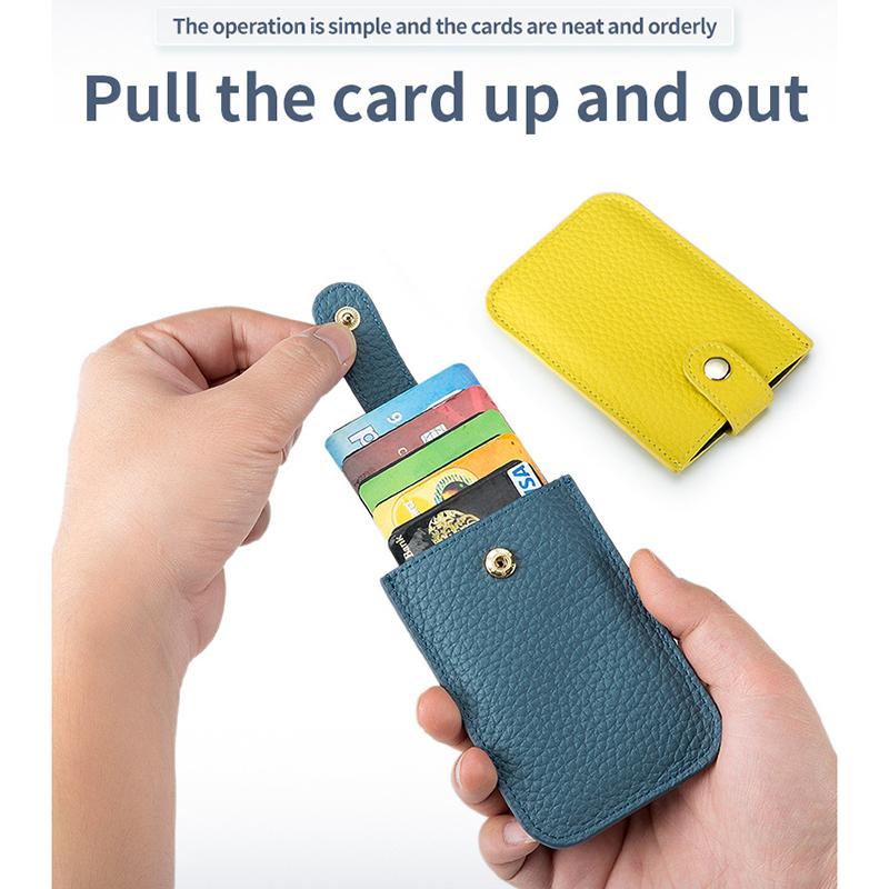 Fashion Lady RFID Antykradzieżowy Szczotka Etui na Karty Kredytowe Portfel Kreatywny Rysuj Klamrę Etui Mini Prostota Etui na Karty Kieszonkowe Damskie Przenośne Cienkie Etui na Karty