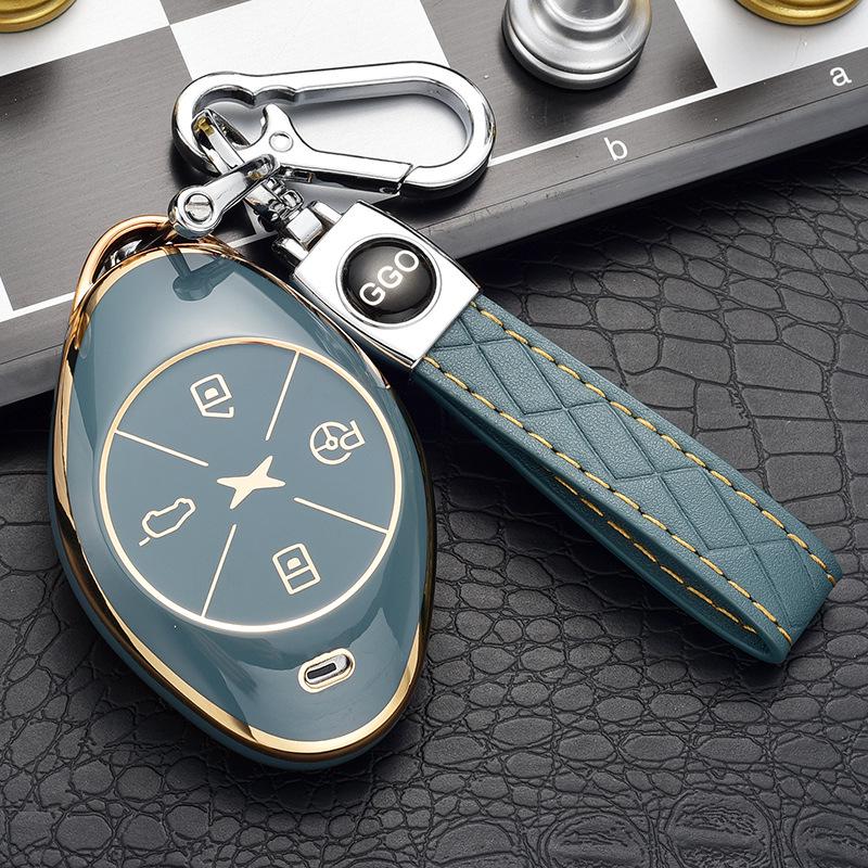Luxury Key Case for 2021 Xpeng Motors G3/P7 - Unisex Full Cover with Buckle