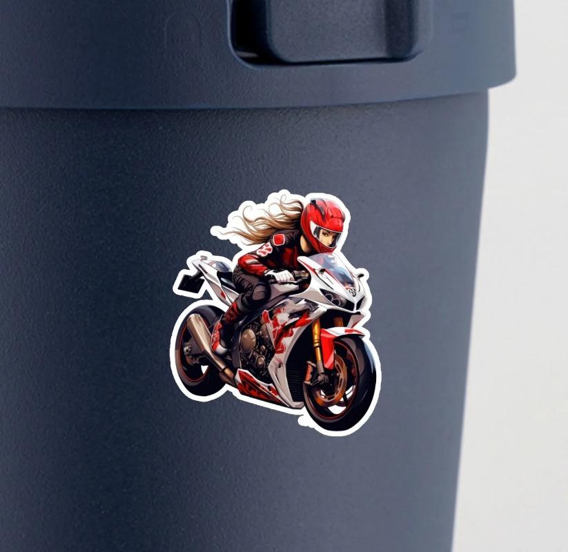 1 Set Cool and Handsome Leather Couple Motorcycle Driver 2 Stickers Photo Albums Planner Journal Scrapbooking Stationary
