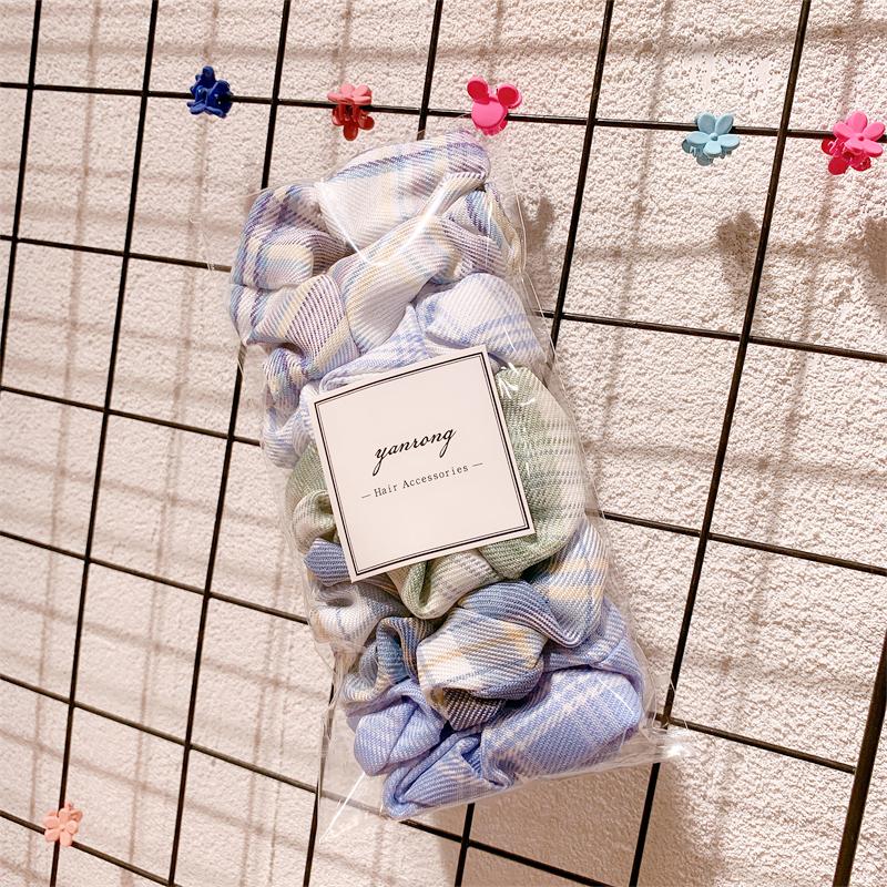 New 5PCS/Set Candy Color Printing Hair Ties For Women Cute HairBand Ponytail Holder Elastic Rubber Band Fashion Hair Accessories