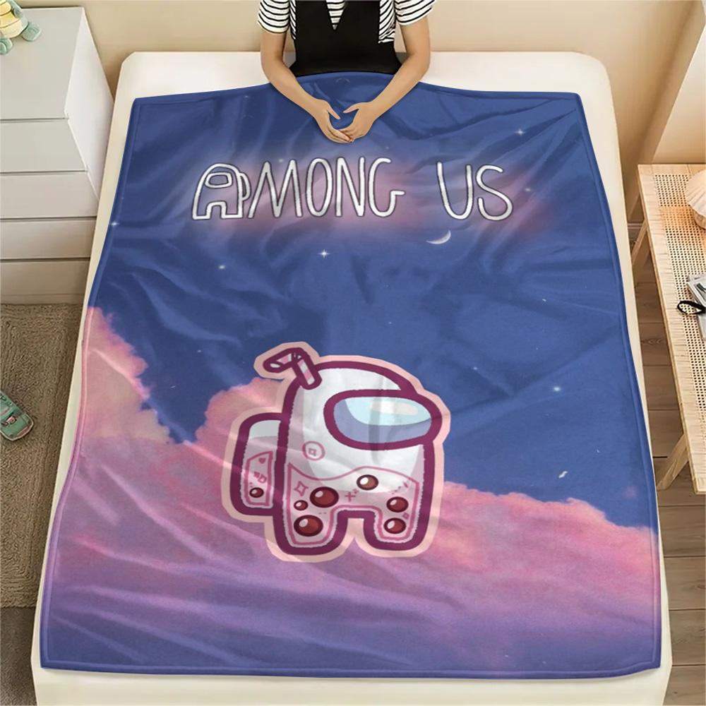 1PC Among Us Patterned Flannel Blanket Suitable For All Seasons for Home Decor Warmth and Comfort Gifts Holiday Present