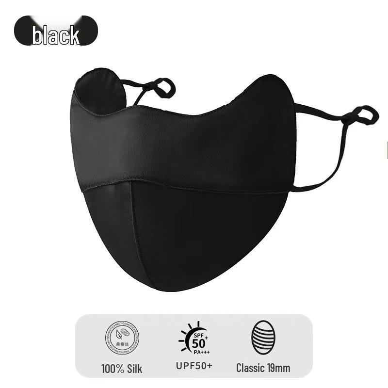 Silk Sun Protection Full Face Mask - Lightweight, Breathable, Anti-UV Mulberry Silk for Spring/Summer.