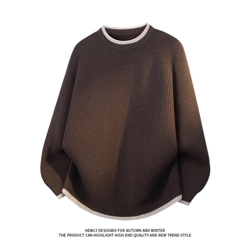 VUUG Men's Color-Block Crew Neck Knit Sweater