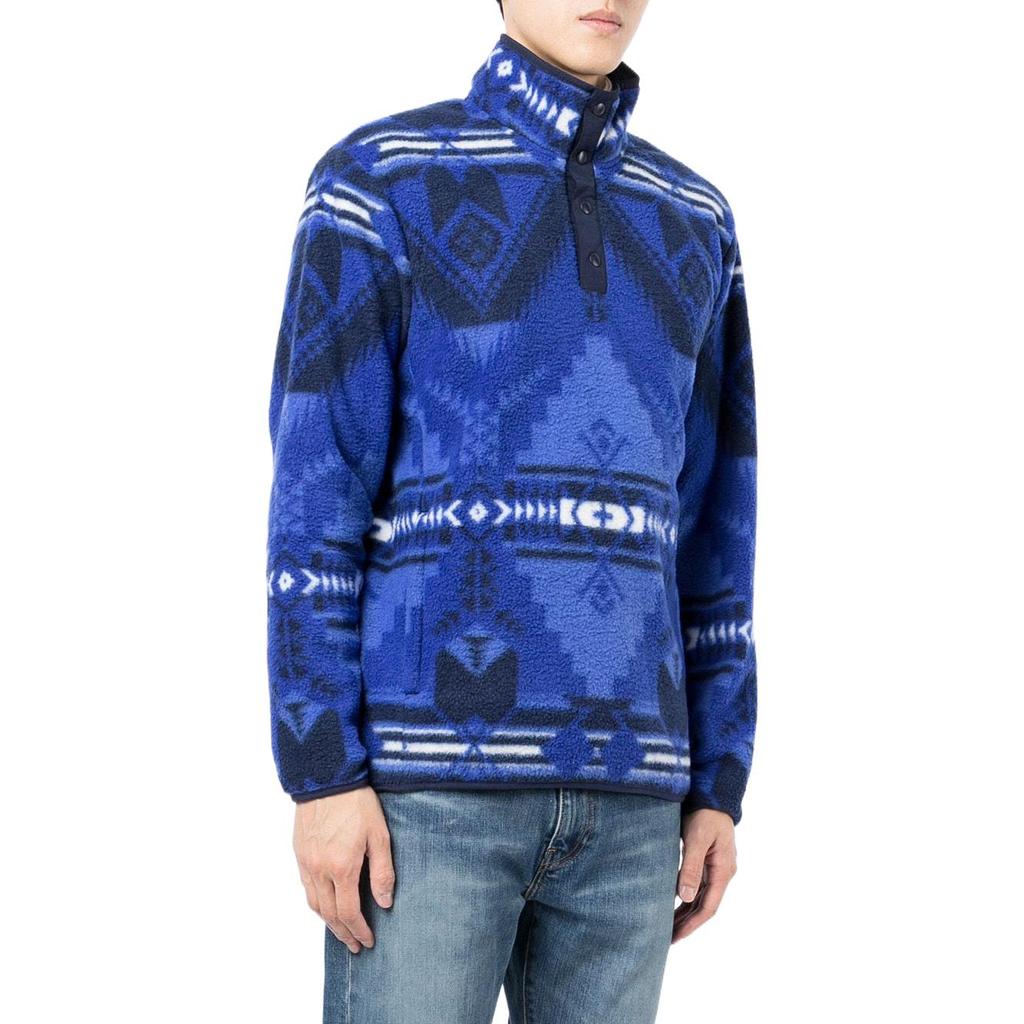 Polo Ralph Lauren Geometric Pattern Jacquard Button Fleece Sweatshirt Men Sweatshirt Blue 710853348-001