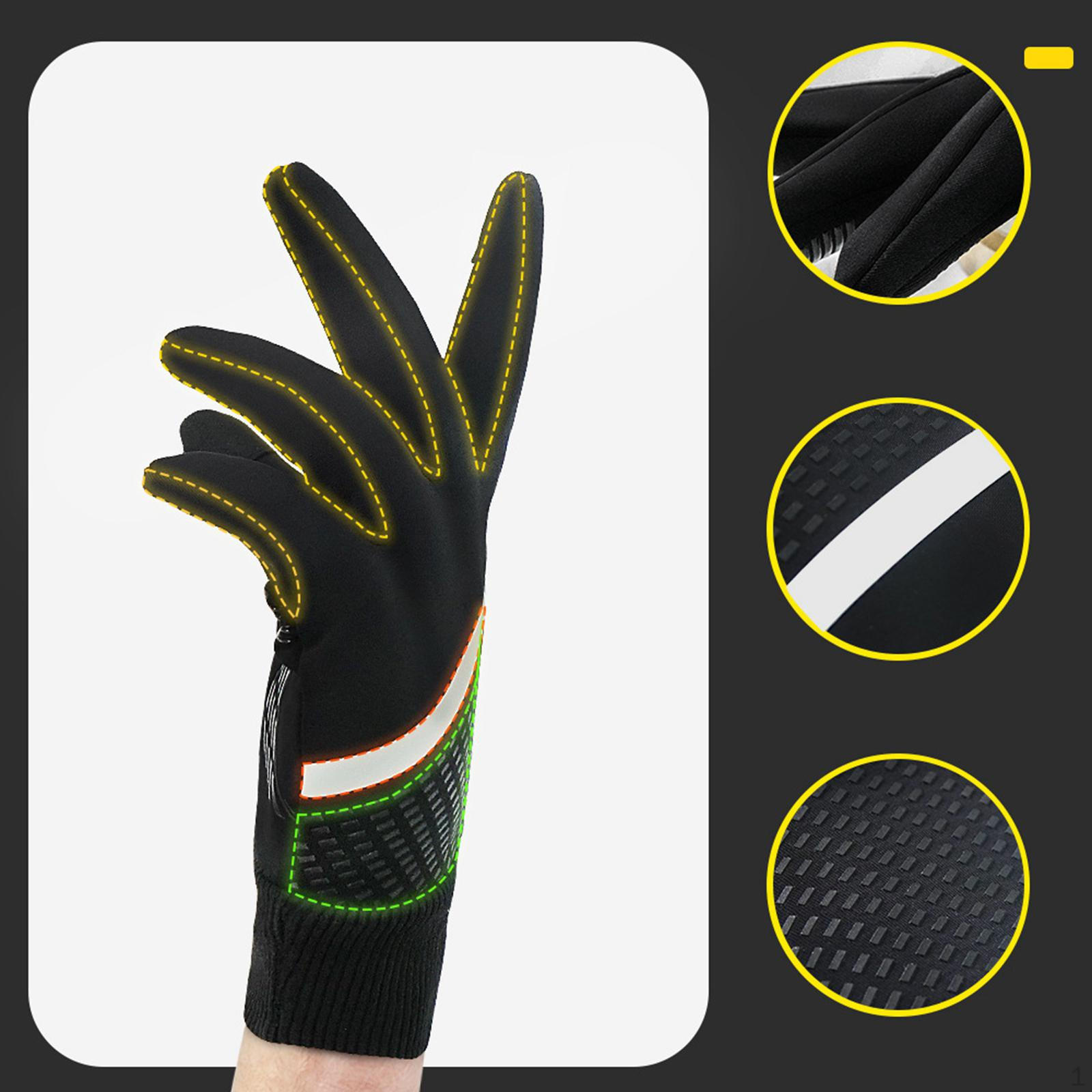 

Мужские зимние перчатки для езды на велосипеде с сенсорным экраном, противоскользящие удобные уличные варежки для снега XL чёрный