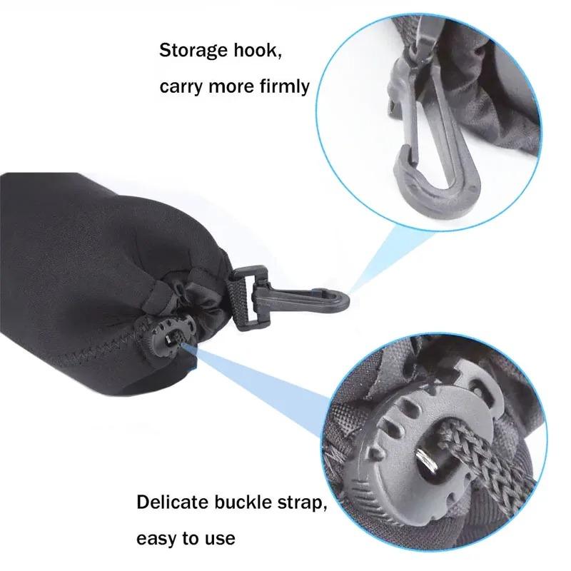 4pcs Waterproof Camera Lens Pouch Drawstring Bag With Hook For Canon Sony Nikon Dslr Lens Protective Case Accessories
