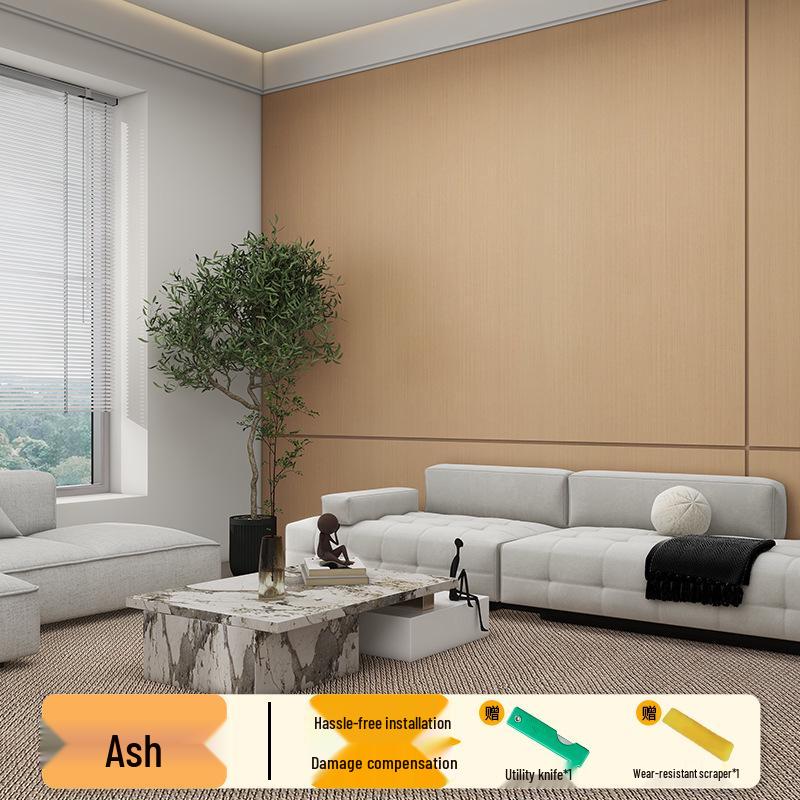 Wood Veneer Self-Adhesive Wallpaper: Thick, Soft, Imitation Wood Grain for Doors, Tables, and Furniture Renovation.