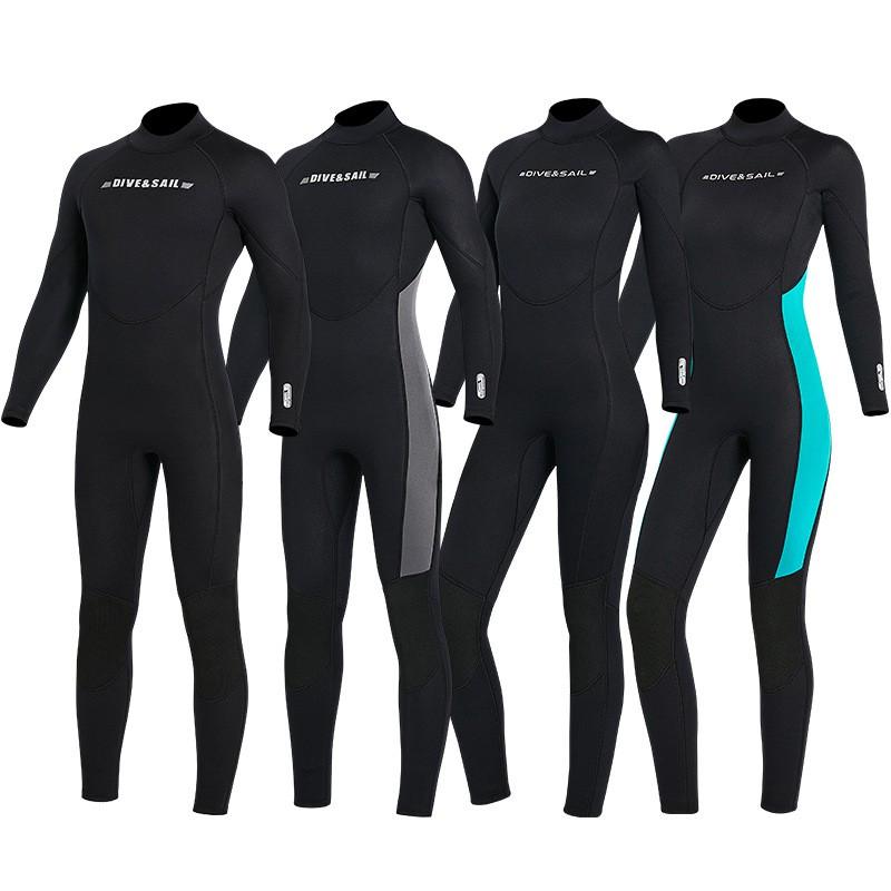 Diving Suit 3MM Long-sleeved One-piece Thermal US Version Large Size Snorkeling Surfing Cold-proof Wet