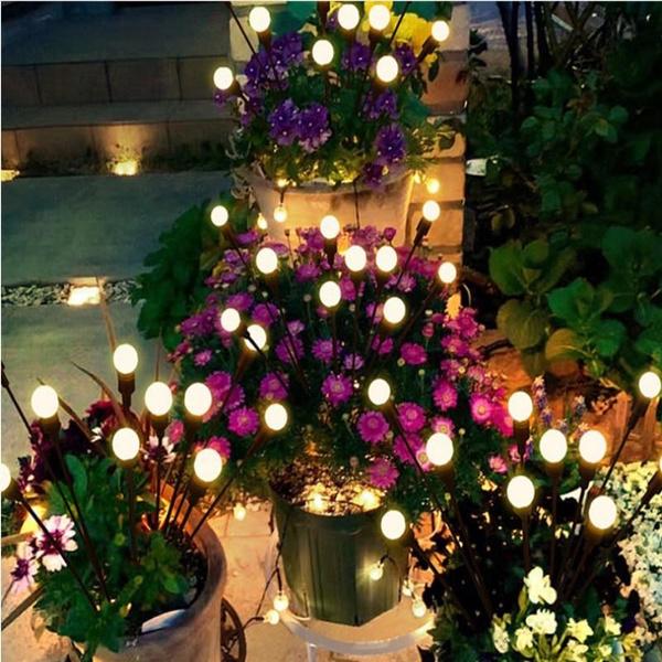 6 Led Solar Light Outdoor Garden Decoration Landscape Lights Firework Firefly Lawn Lamps Country House Decor Lamp