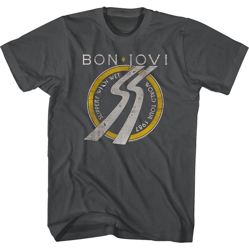 2026 New Summer Metal Bon Jovi Rock Band Casual TShirt Unisexs and Womens Band Brand High Quality Oversized Top
