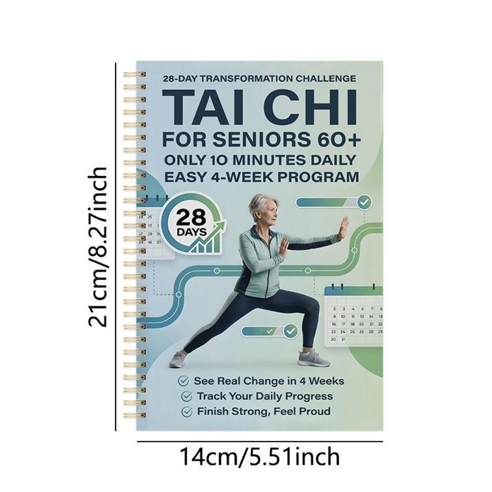Afvallen Tai Chi Oefenboek Geïllustreerde Progressieve Planner Dagboek Senioren