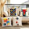 Geometric Bauhaus Art Cushion Cover Summer Linen Pillow Case Organic Fabric Cushion Cover DoubleSided Print Sofa Home Decor