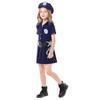 Disfraz de Policía para Niñas 5-6 Años 130 cm Conjunto Azul Marino con Gorra Silbato y Esposas