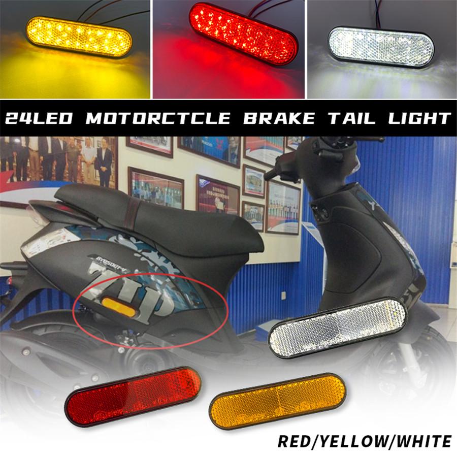 Motorcycle Scooter Moped 12V Led Flat Turn Light Yellow Reflector -1Pcs