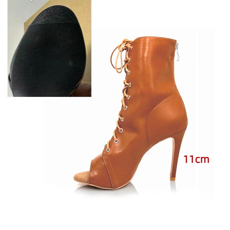 

European and American Lace Up Fish Mouth High Heels, Women s Summer Slim Heels, Hollowed Out Short Boots, Jazz Dance High Heels 34