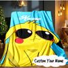 Custom Name Pika Adventure Hat Blanket  Ideal Bedding Blanket Perfect for Travel, Camping, Living Rooms, Offices, Sofas, Fan Christmas gift