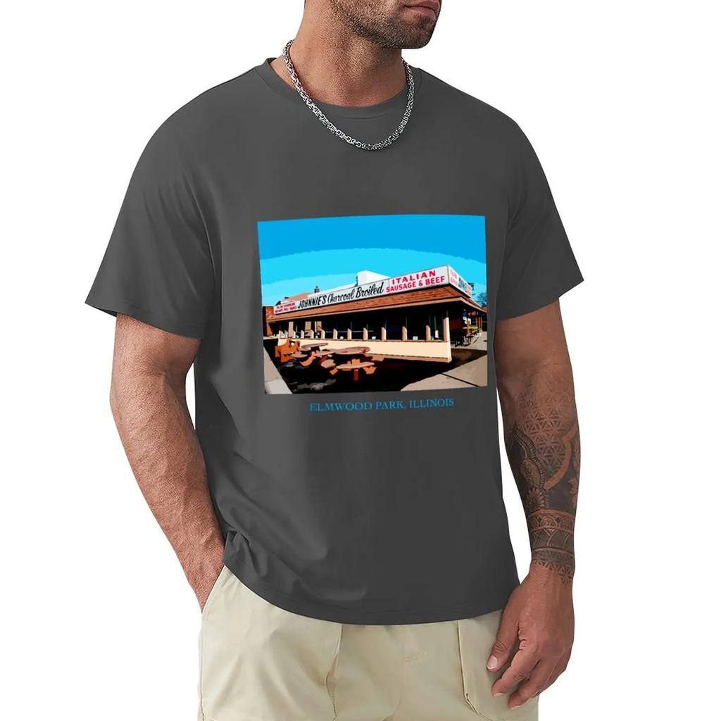 Johnnies Beef Elmwood Park Chicago Food Classic TShirt Blouse sweat Mens tshirts