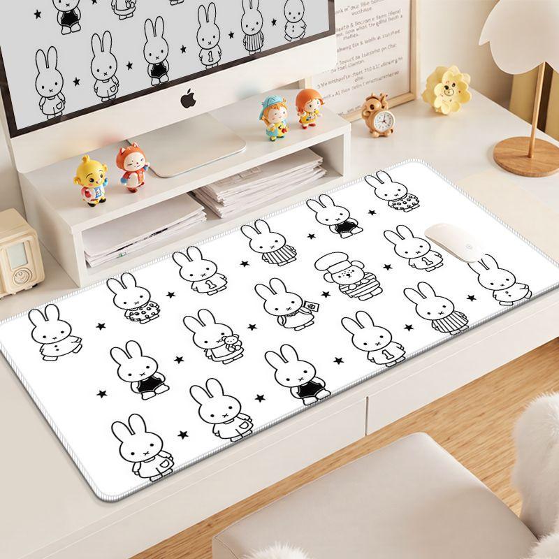 New Arrival Miffy Mouse Pad Cute Cartoon Rabbit Desk Mat Aesthetic Kawaii Computer Accessories for Dorm Bedroom Office Decor