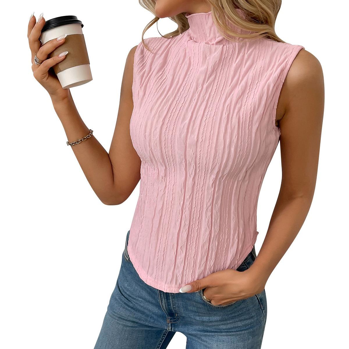 Summer Women s Sexy Y2K Crop Tank Top Sleeveless, Street Style for Casual Outgoing S розовый