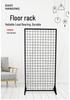 Double-Sided Wire Mesh Grid Rack: Floor-Standing Wrought Iron Display for Supermarkets, Exhibitions, Street Stalls, and Storage.