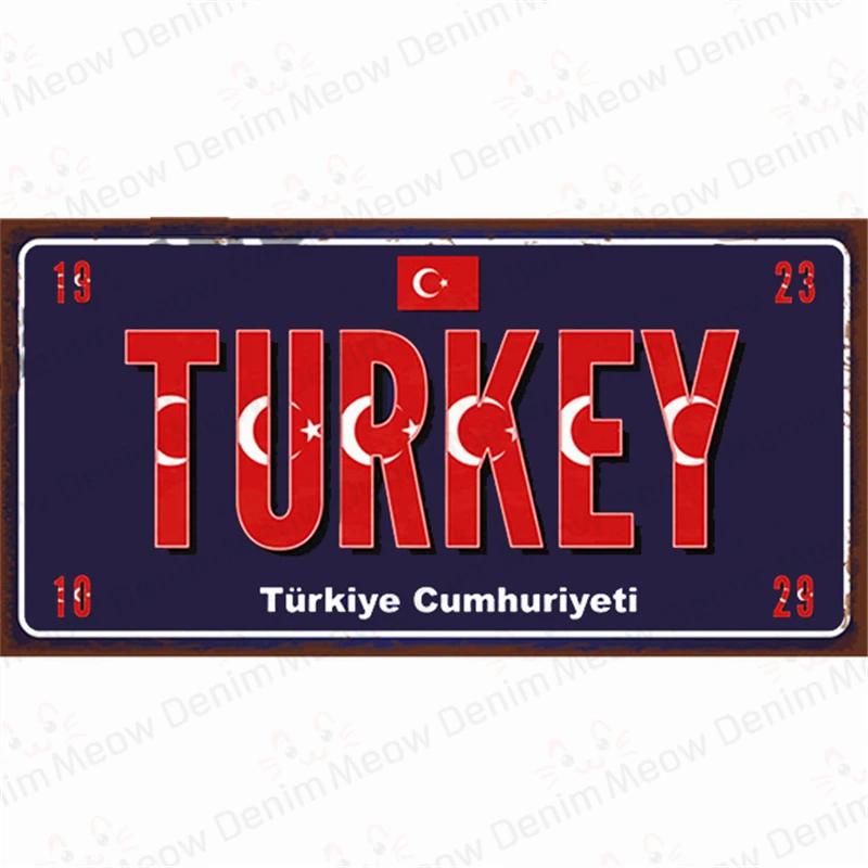 Country Metal Sign Tin Plate, France, Russia, Car, Garage, Club Decoration, Spain, Poland, London, Portugal, Korea Plate, N397