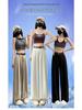 Petite Yamamoto Wide-Leg Pants for Women, High-Waisted Cotton Linen, Drapey Slimming Style, Perfect for Spring/Autumn, Suited for 145cm Height.