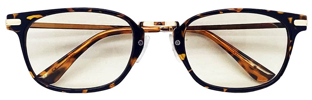 Az Stilvolle Lesebrille Lichtfilter Sabae Hersteller Hochleistungs-Linse Lesebrille Braun Demi Gold Braun Linse [FaceTrick Label] UV/Nah