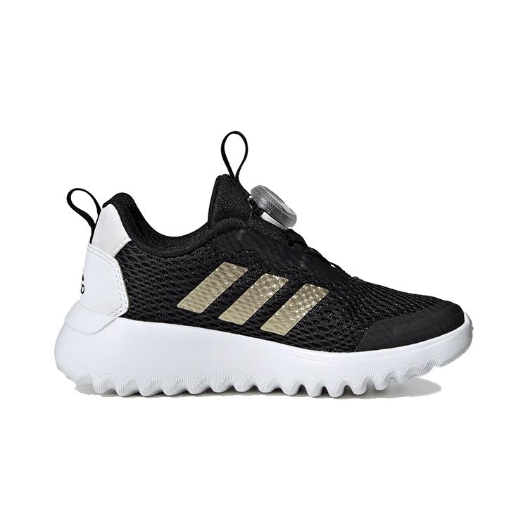 Adidas ActiveFlex BOA 3.0 Boa Fabric Comfortable Slip Resistant Low top Kids' Running Shoes Black Gold Kids' IG0588