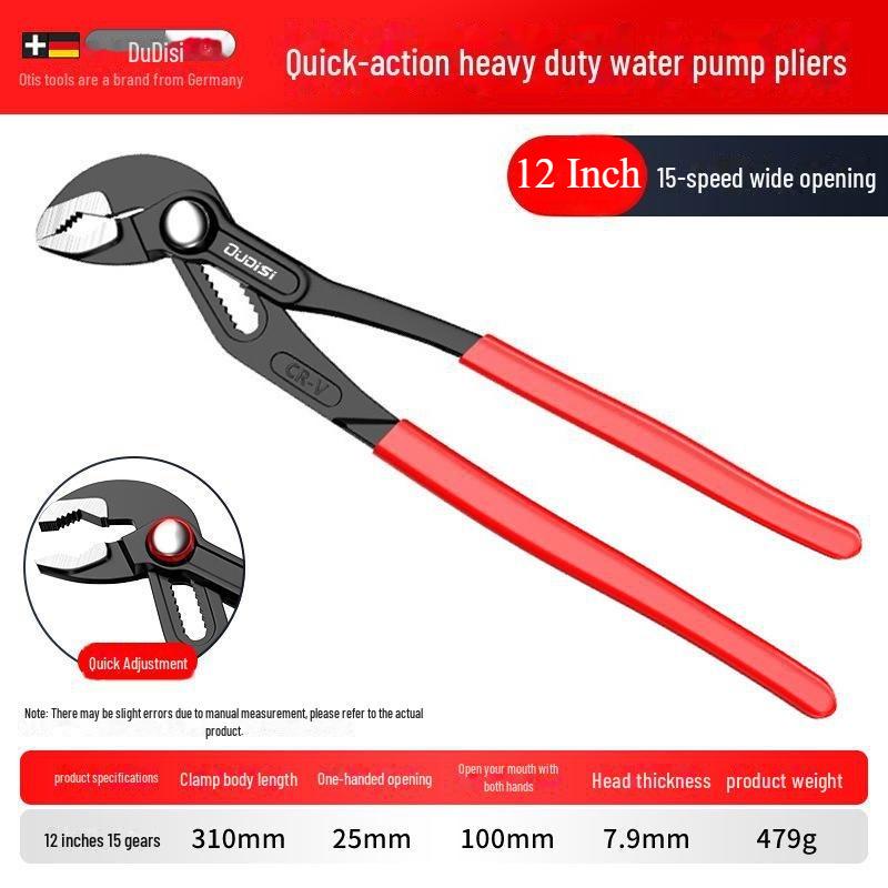 Otis Fish Mouth Pipe Pliers with Fast Adjustment and Ergonomic Handles - Available in 7\ and 10\ Sizes