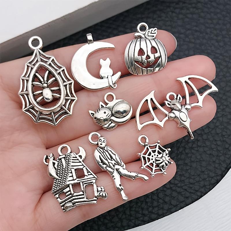 45pcs Pumpkin Bat Accessory Magic Hat Pendants, Alloy Pendants, Necklace Bracelet Jewelry DIY Pendants, The Best Choice for Birthday and Holiday Gifts